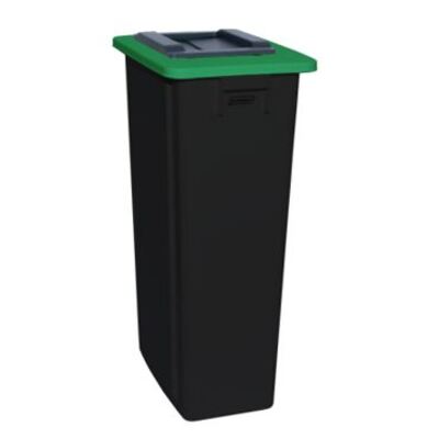 Bomabin Select Flat met klepdeksel - 80 l - ZWART - deksel GROEN