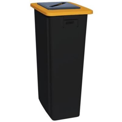 Bomabin Select Flat met papierdeksel - 80 l - ZWART - deksel GEEL