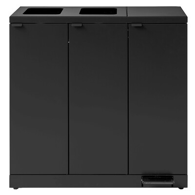 Bomabin Select Bica - 3 x 65 l - ZWART - open/open/pedaal