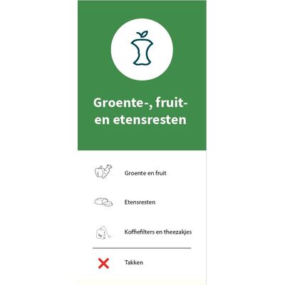 Magneetsticker Groente-, fruit- en etensresten - 20 x 40 cm - GROEN