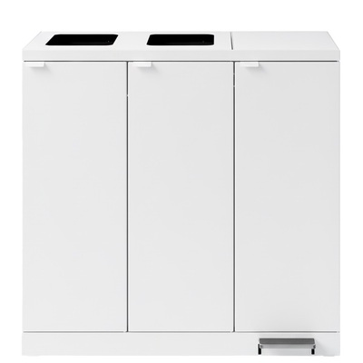 Bomabin Select Bica - 3 x 65 l - WIT - open/open/pedaal