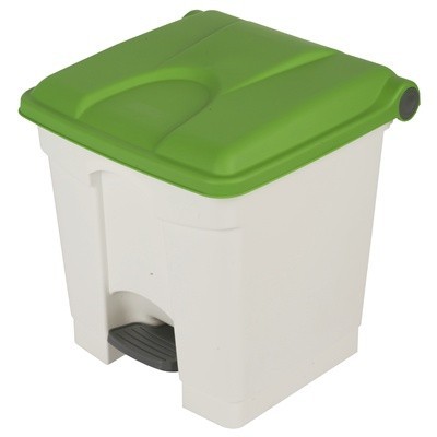 Bomabin Select Pedal Classic - 30 l - WIT - deksel GROEN