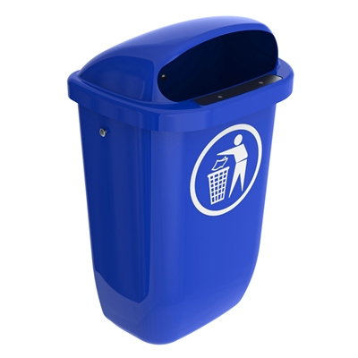 Buitenafvalbak - HDPE - 50 l - BLAUW