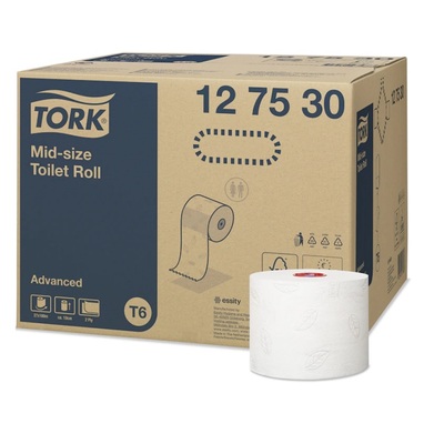 Tork Advanced Papier toilette moyen - 2 plis - 100 m x 9,9 cm - 27 rouleaux - BLANC - 127530