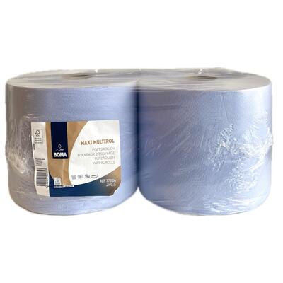 Maxi Multirol - recycled tissue - 2 laags - 370 m x 23.6 cm - BLAUW - 2 rollen