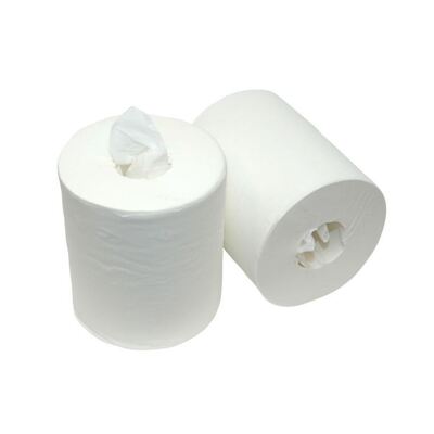 Midi Centerfeed Multirol - tissu recyclé - 2 plis - 180 m x 20 cm - BLANC - 6 rouleaux