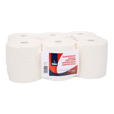 Hand towel roll - virgin tissue - 2 ply - 150 m x 20 cm - WHITE - 6 rolls