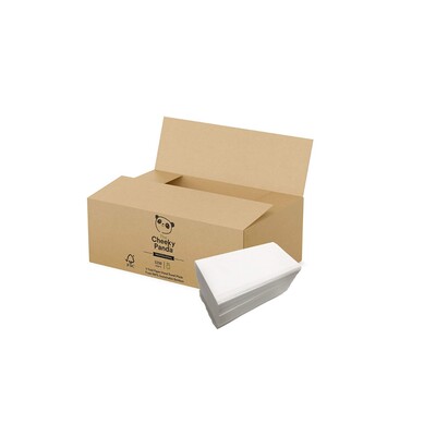 Singlefold handdoekjes - bamboe tissue - 2 laags - 21.5 x 21.5 cm - WIT - 3200 stuks (20 x 160) - Cheeky Panda