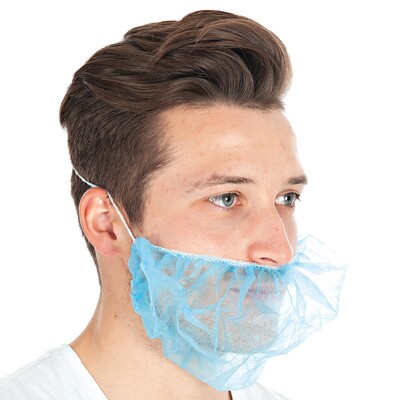 Baardmasker BLAUW - 100 stuks