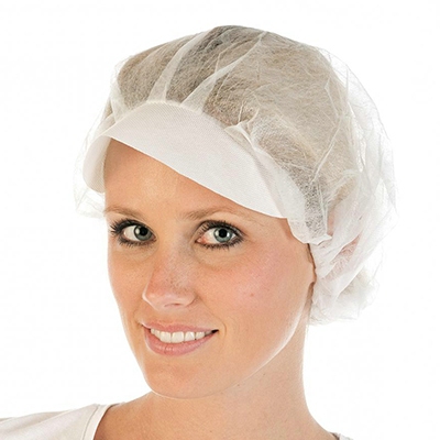 Haarnetje met klep WIT - 100st
