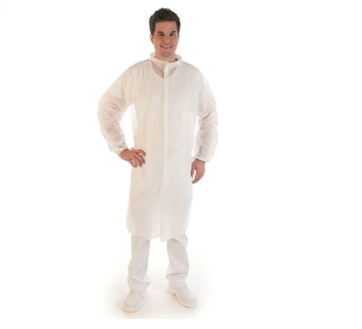 Non woven bezoekersjas - WIT