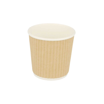Ribbed Kraft Coffee Cup 120ml 4oz 1000pcs