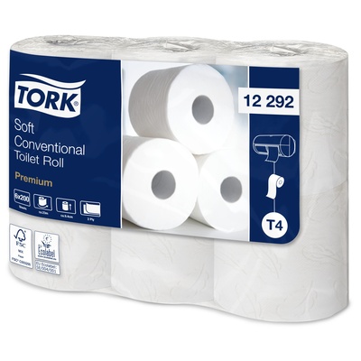 Tork Premium Toilet Paper Roll - 2 laags - 25 m x 10 cm - WIT - 12 x 4 rollen - 12292