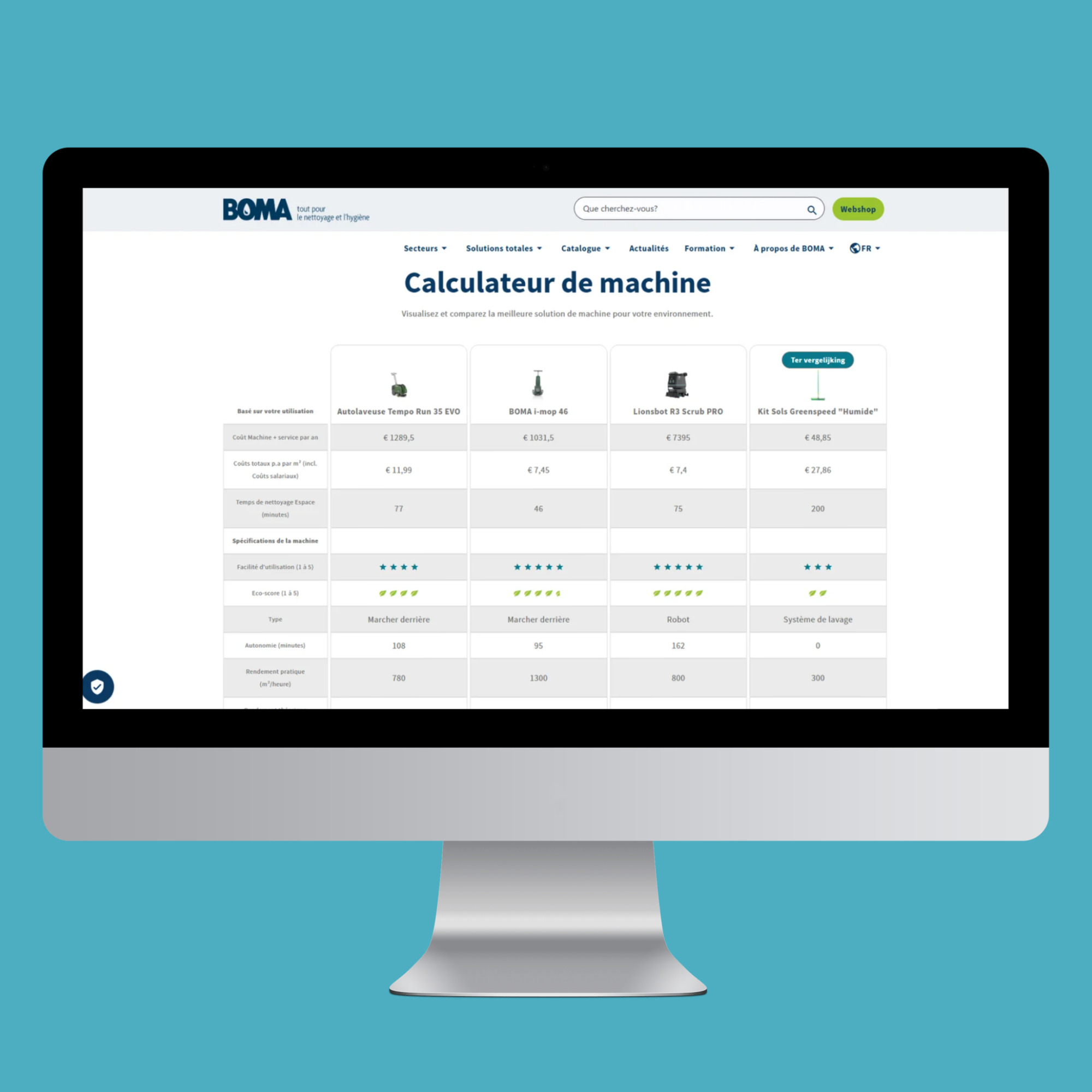 BOMA calculateur de machine