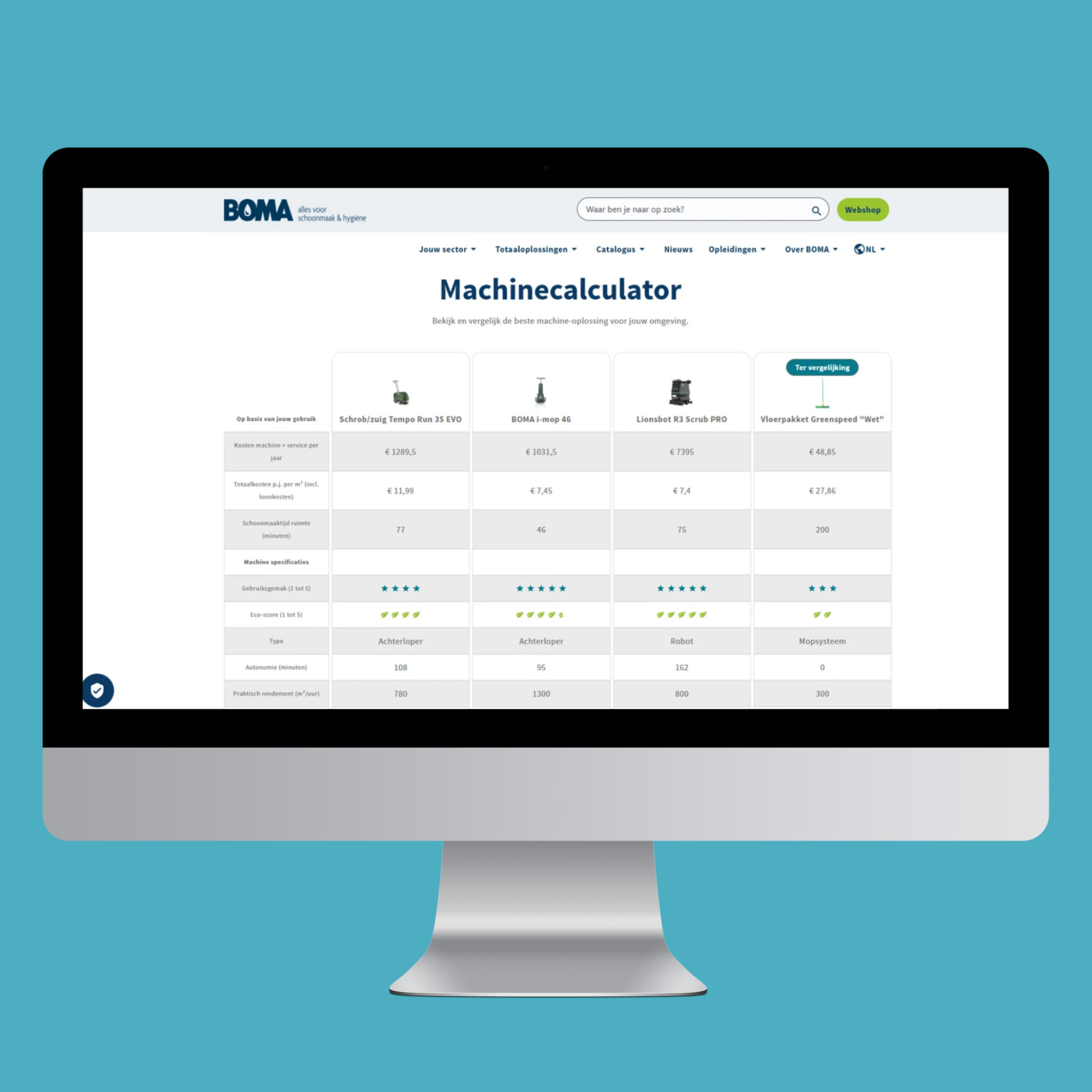 BOMA machinecalculator