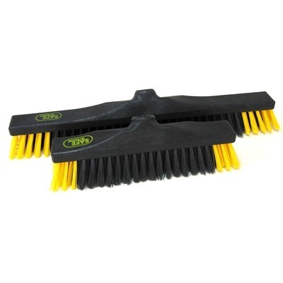 125375: Werkplaatsbezem industrie - 30 cm - ZWART/GEEL