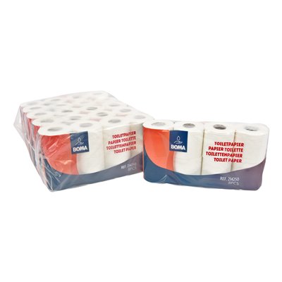 774861: Traditioneel toiletpapier - zuiver tissue - 3 laags - 250 vel - gewafeld - WIT - 48 rollen (6x8)
