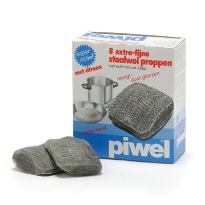 260028: Staalwolproppen gempregneerd met zeep - 8 stuks