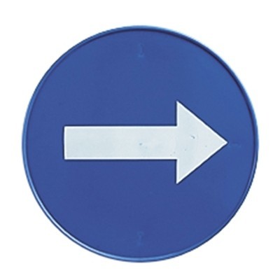 710016: Bord met pijl voor seinkegel - BLAUW