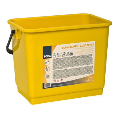 118369: Emmer - 4 l - GEEL + etiket Alco-Wipes