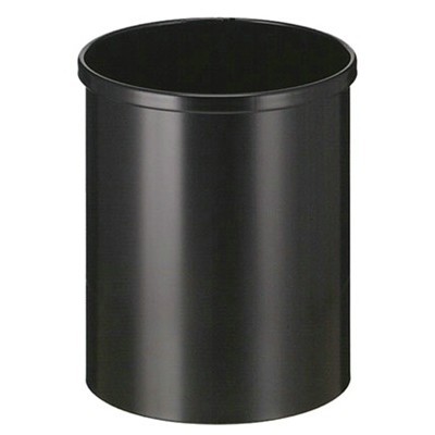 750215: Ronde afvalbak in metaal - 15 l - ZWART