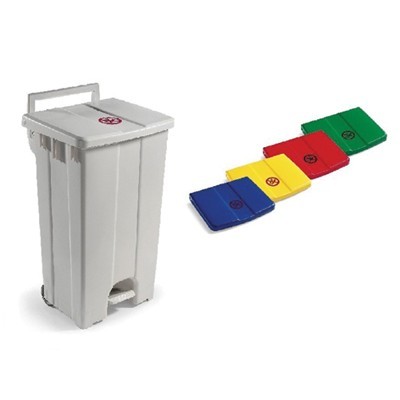 625703: Bomabin Select Pedal Classic - 90 l - WIT - zonder deksel