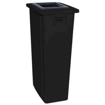 750439: Bomabin Select Flat met open deksel - 60 l - ZWART - deksel ZWART
