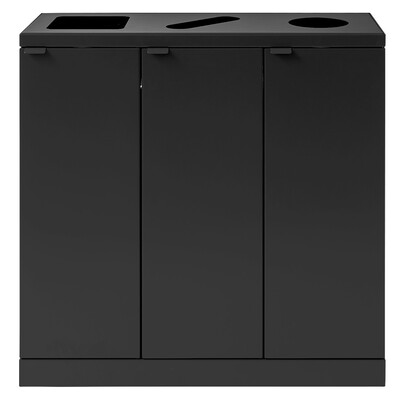 750493: Bomabin Select Bica - 3 x 65 l - ZWART - open/gleuf/rond