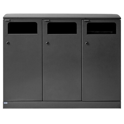 750534: Bomabin Select Bica Outdoor - 3 x 100 l - ANTRACIET ZWART