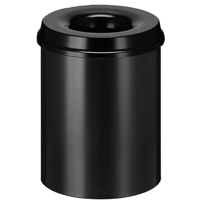 752515: Vlamdovende afvalbak in metaal - 15 l - ZWART