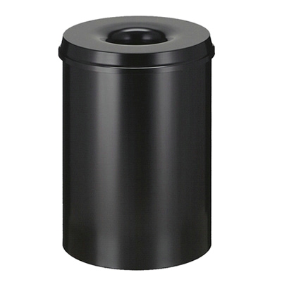 752530: Vlamdovende afvalbak in metaal - 30 l - ZWART