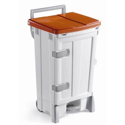625703: Bomabin Select Pedal Classic Ergo - 90 l - WIT - deksel ROOD