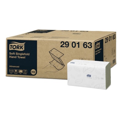 771048: Tork Advanced Singlefold handdoeken - 2 laags - 23 x 24,8 cm - 15 x 250 stuks - WIT - 290163