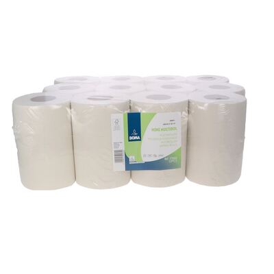 773002: Mini Centerfeed Multirol - recycled tissue - 1 laags - 120 m x 20 cm - WIT - 12 rollen