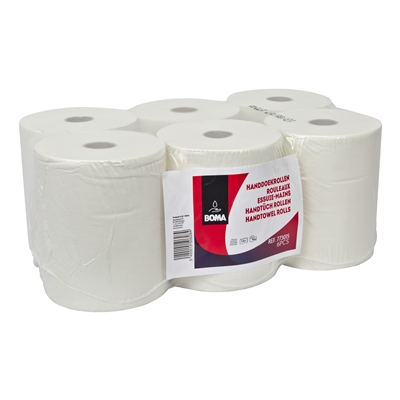 776955: Handdoekrol - zuiver tissue - 2 laags - 140 m x 20 cm - WIT - 6 rollen