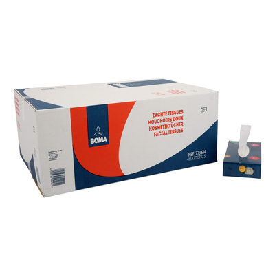 783085: Facial Tissue - zuiver tissue - 2 laags - 21 x 21 cm - 40 x 100 stuks