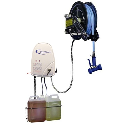 912012: Prowash spraysysteem met rvs haspel + zwenkplaat