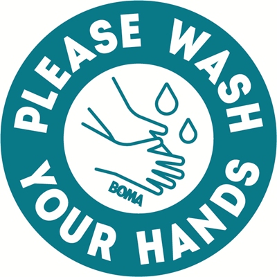 776902: Sticker 'Please Wash your hands' - 60 mm diameter - per 6 stickers op vel